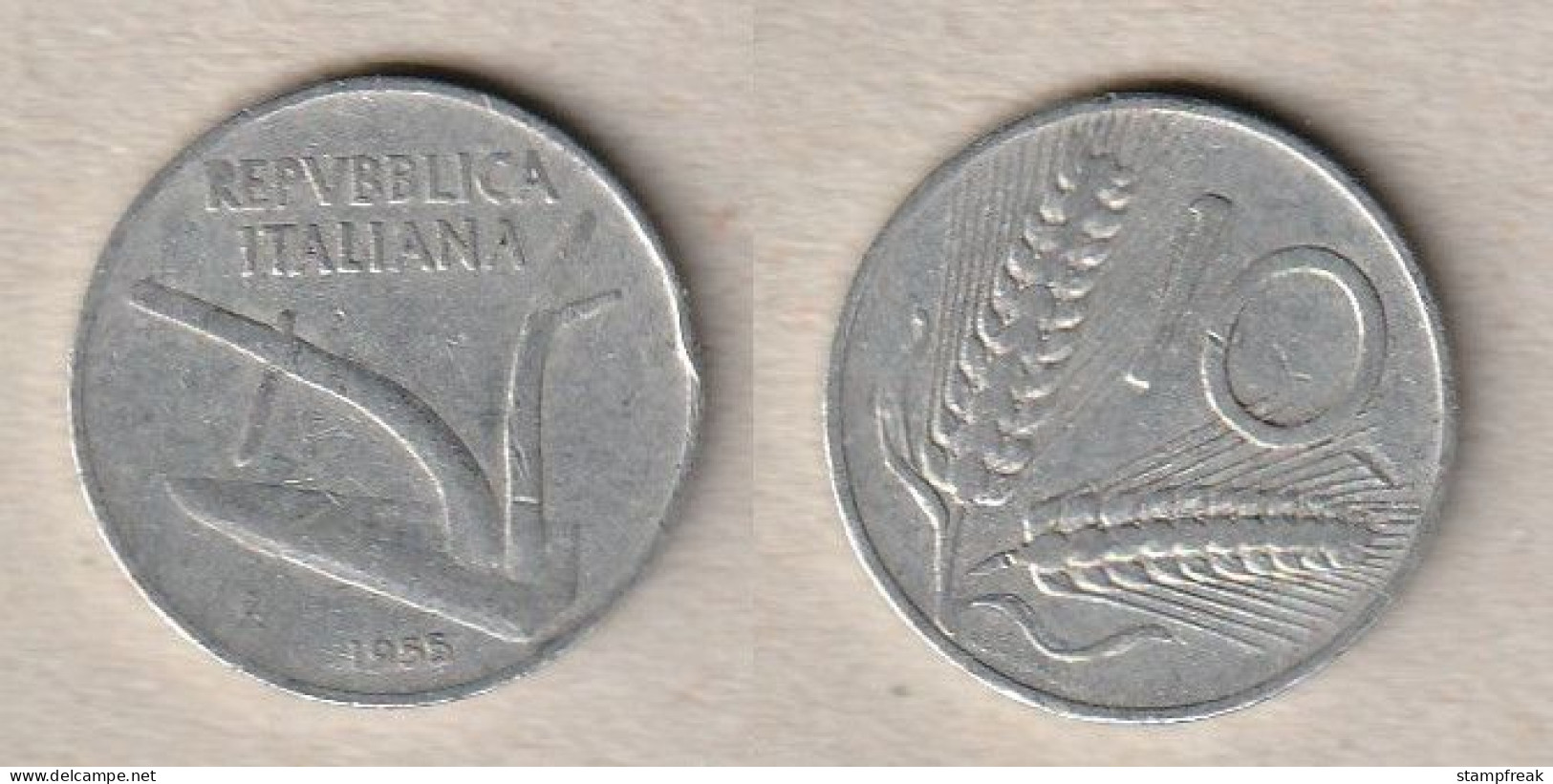 00570) Italien, 10 Lire 1955 - 10 Lire