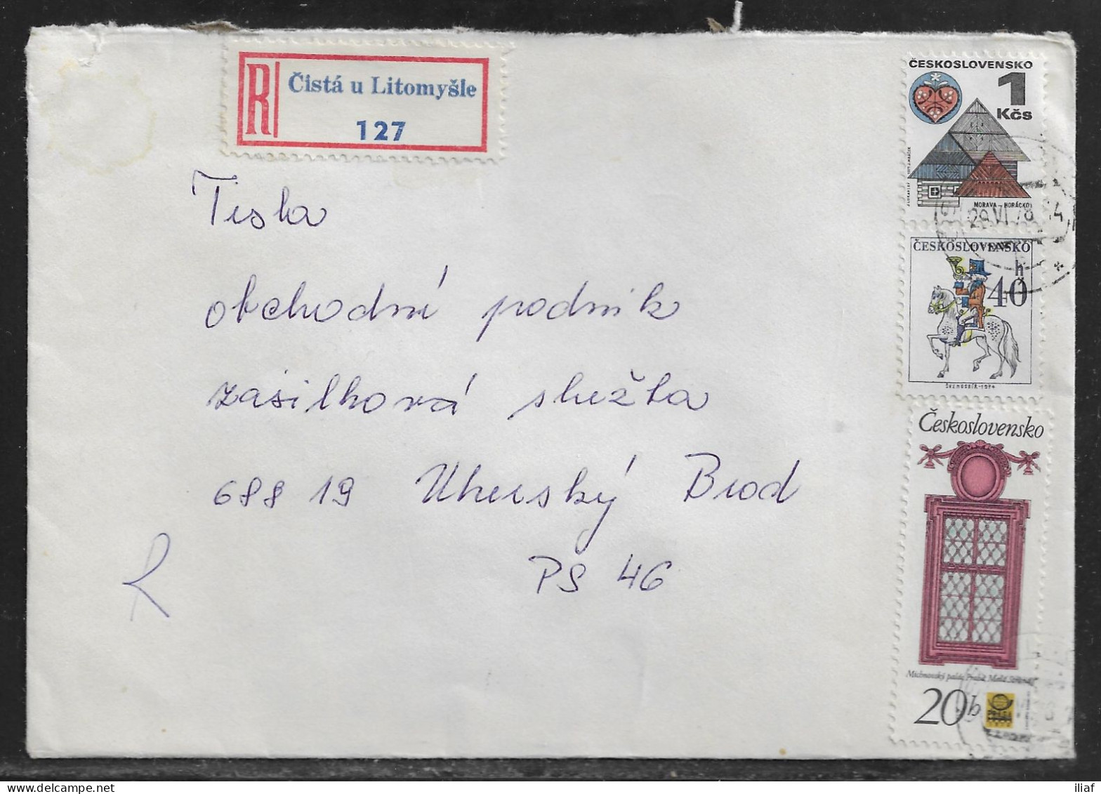 Czechoslovakia. Stamp Sc. 1733, 1970, 2103 On Registered Letter, Sent From Cista U Litomysle 29.06.79 For “Tesla” - Brieven En Documenten