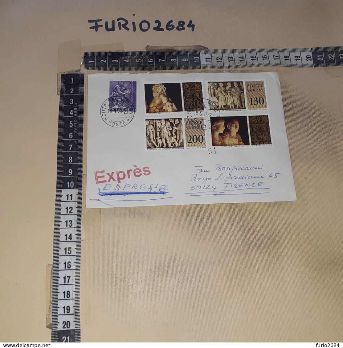 HB10811 VATICANO STORIA POSTALE 1978 TIMBRO ANNULLO ESPRESSO - Lettres & Documents