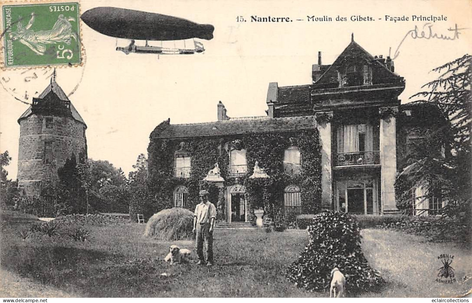 Nanterre         92        Moulin Des Gibets. Façade Principale. Dirigeable    N° 15  (voir Scan) - Nanterre