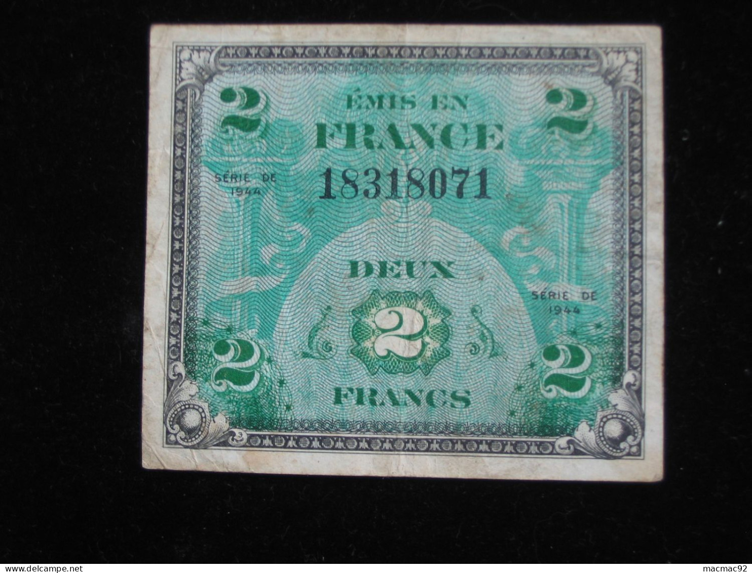 2 Francs - DRAPEAU FRANCE - Billet Du Débarquement -  Sans Série  **** EN ACHAT IMMEDIAT **** - 1944 Flag/France