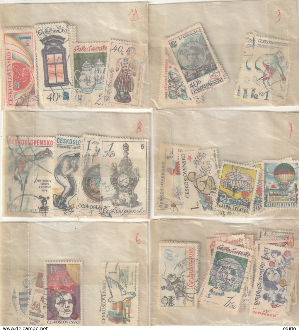 ///   TCHEKOSLOVAQUIE ///  COLLECTION EN POCHETTES (timbres Superposés)  - Pas Trop Regardé Pour Pas De Regrets - Lots & Serien