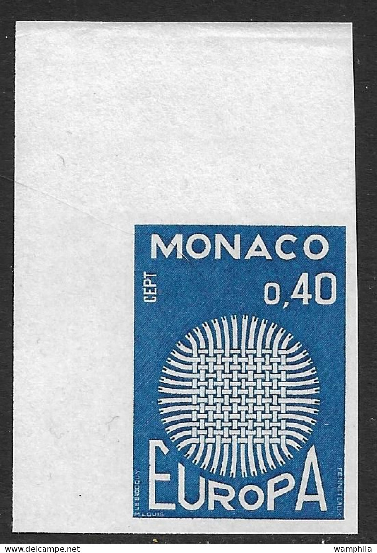 Monaco Essais 819** En Bleu Non Dentelé. Europa 1970. - Abarten
