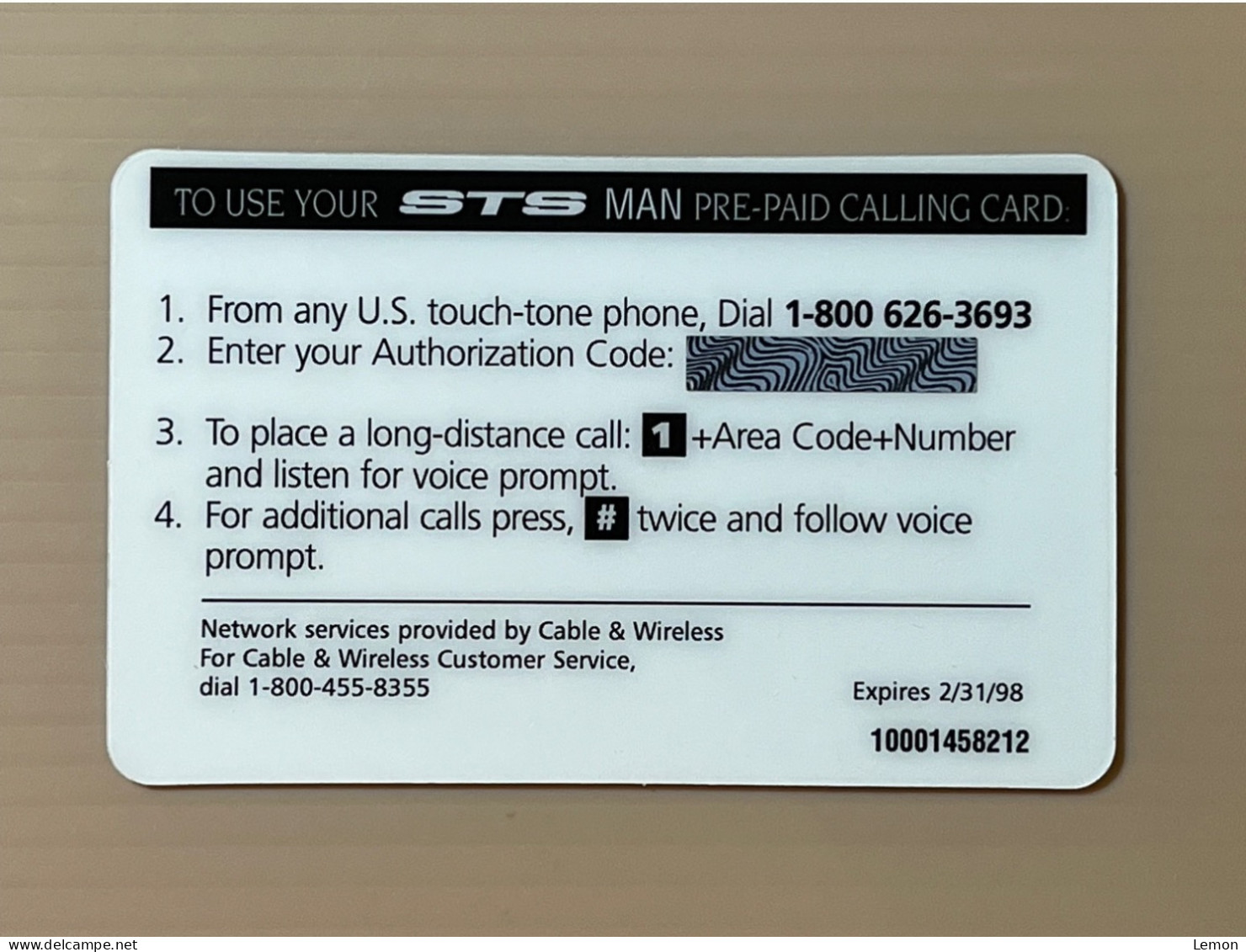 USA UNITED STATES America STS Collection Prepaid Telecard Phonecard, STS MAN, Set Of 1 Card - Collections
