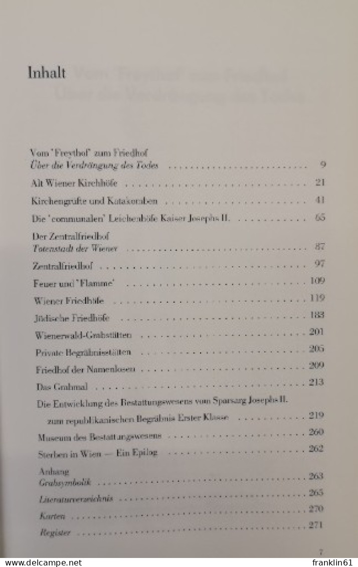 Wiener Friedhofsführer. Genaue Beschreibung Sämtlicher Begräbnisstätten Nebst Einer Geschichte Des Wiener Best - Lexika