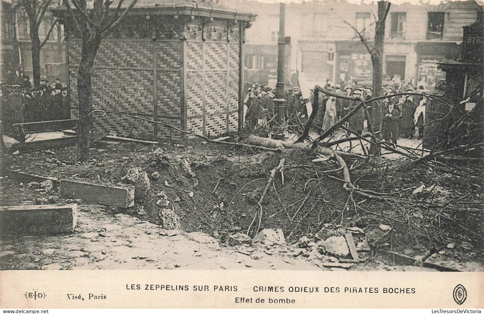 MILITARIA - Les Zeppelins Sur Paris - Crimes Odieux Des Pirates Boches - Effet De Bombe - Carte Postale Ancienne - Guerres - Autres