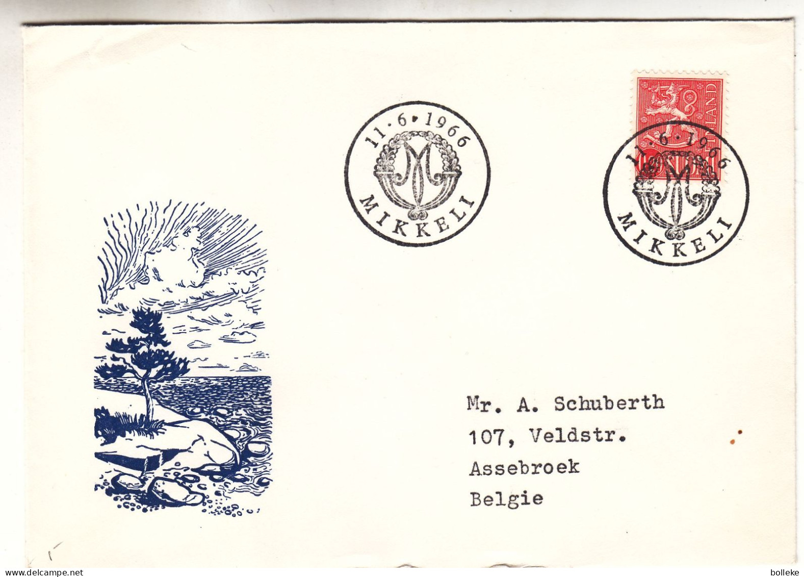 Finlande - Lettre De 1966 - Oblit Mikkeli - - Briefe U. Dokumente