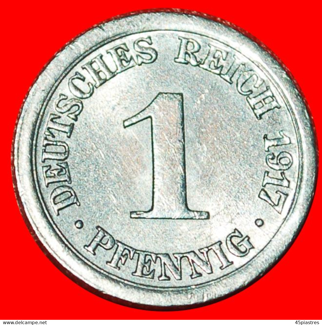 * FIRST WORLD WAR (1914-1918): GERMANY  1 PFENNIG 1917E SAXONY UNC MINT LUSTRE! · LOW START ·  NO RESERVE! - 1 Pfennig