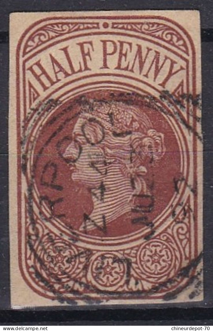 Queen Victoria HALF PENNY CACHET LIVERPOOL 1892 - Gebraucht