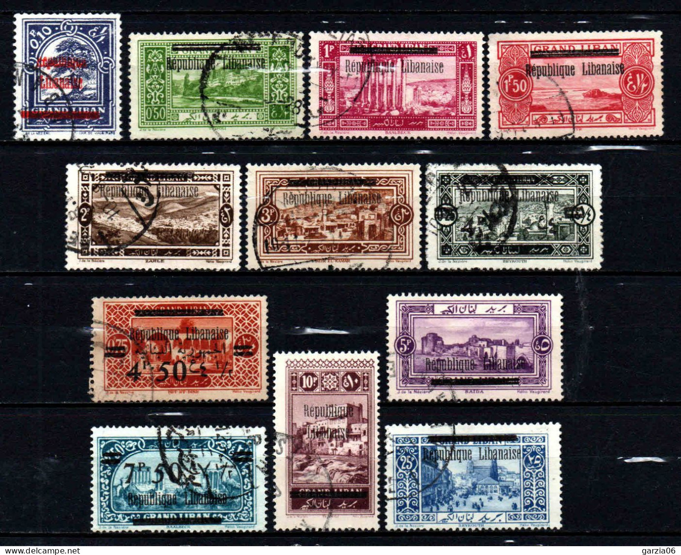 Grand Liban - 1927 - Tb Antérieurs Surch   - N° 84 à 97 Sauf 95/96  - Oblit - Used - Oblitérés