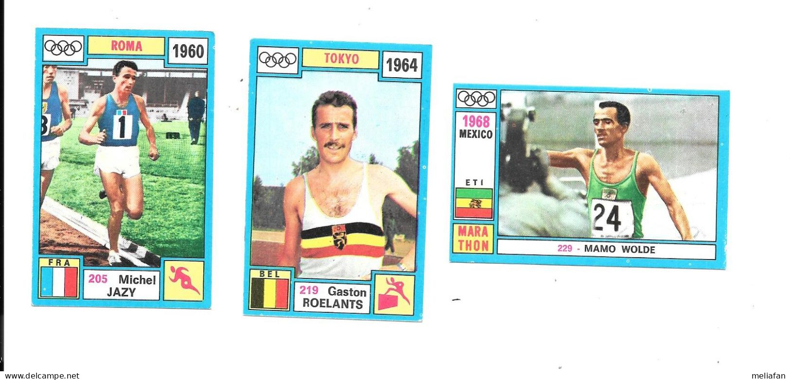 BZ78 - IMAGES PANINI ALBUM OLYMPIA - MAMO WOLDE - MICHEL JAZY - GASTON ROELANTS - Athletics