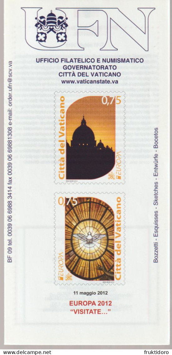 Vatican City Brochures Issues in 2012 Philatelic Programme - Easter - Raphael: The Sistine Madonna - Aerogramme