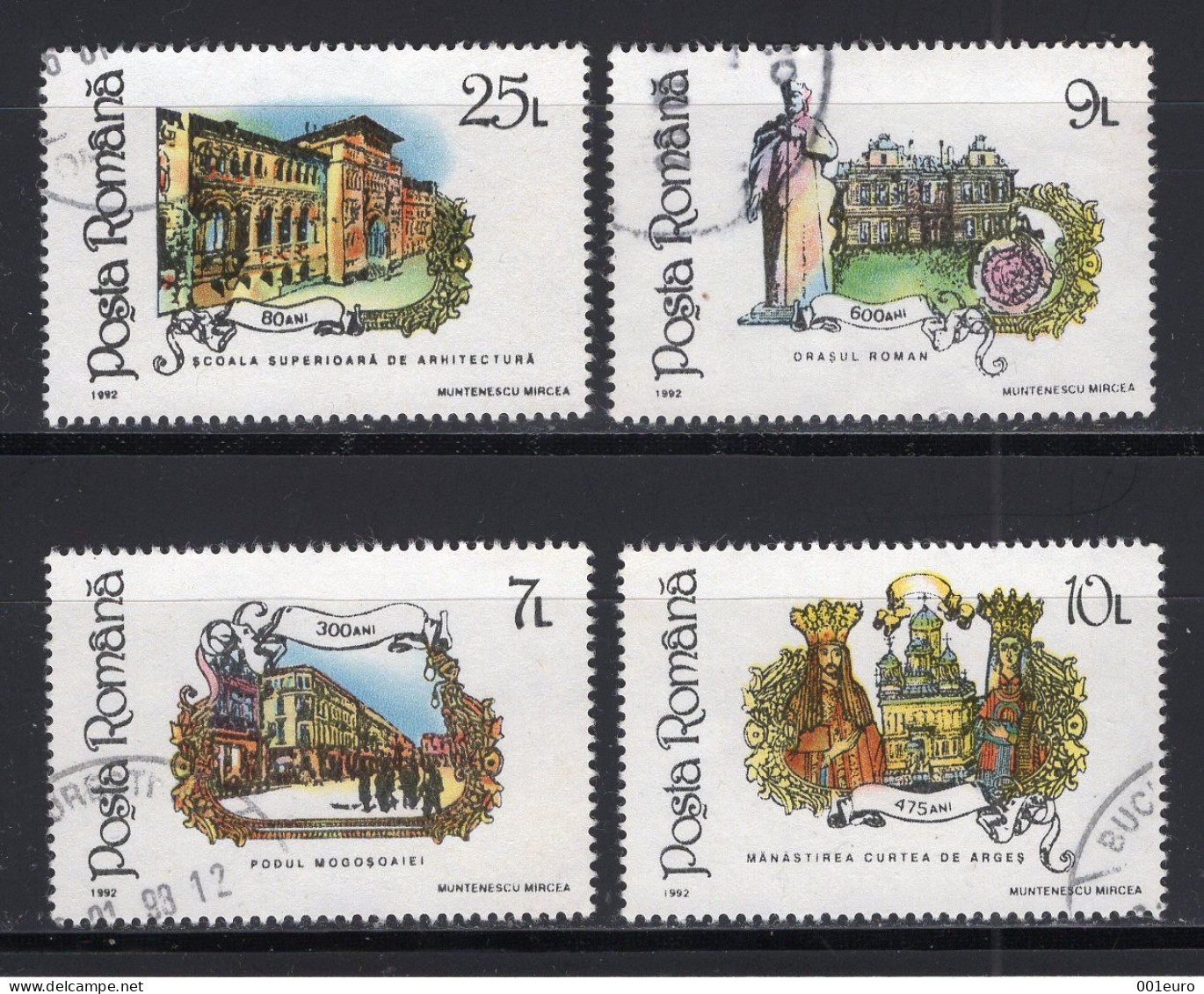 ROMANIA 1992 :  4 Stamps Set Really Used - Registered Shipping! - Oblitérés