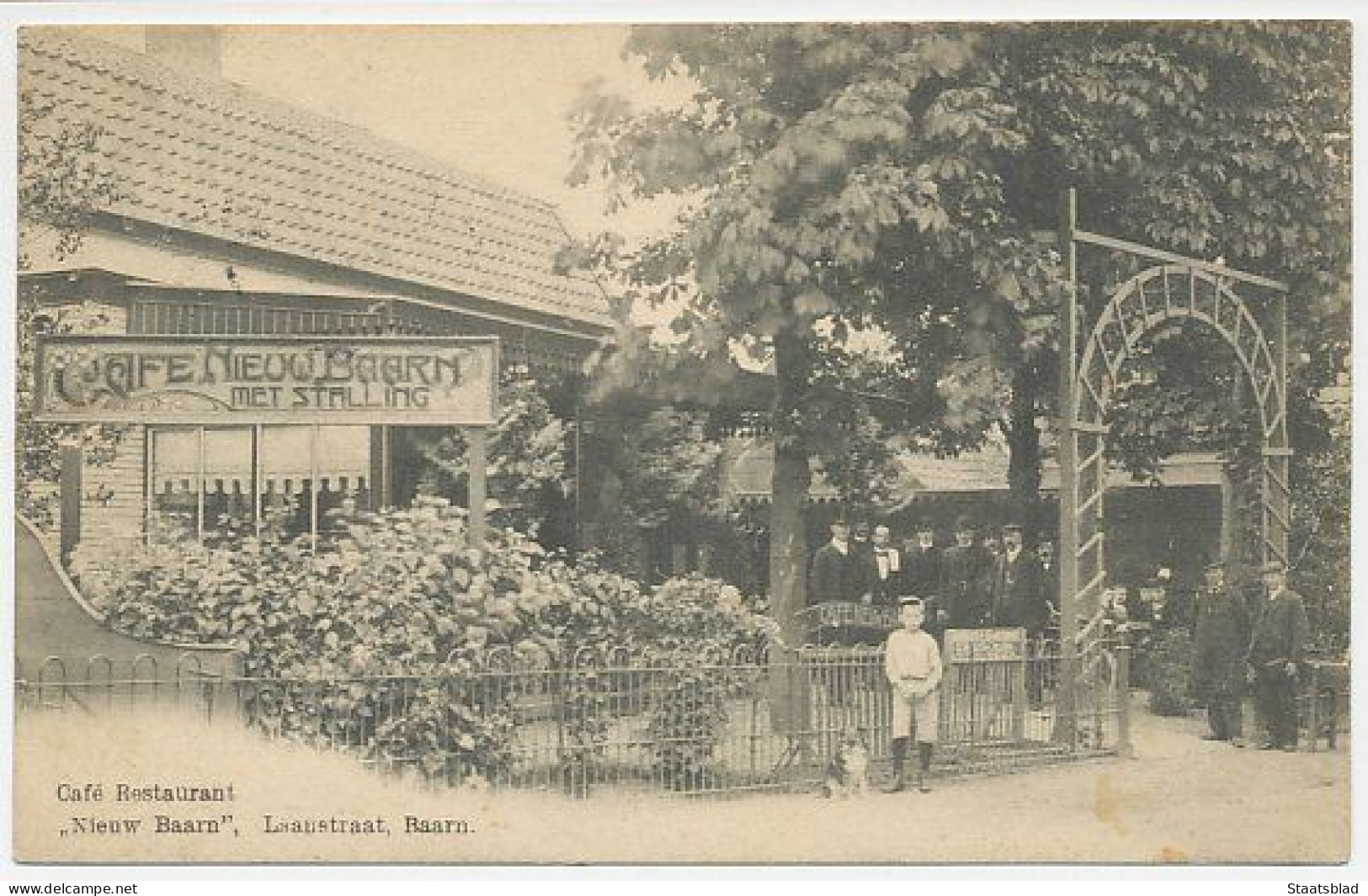 04- Prentbriefkaart Baarn 1910 - Laanstraat Café Nieuw Baarn - Baarn