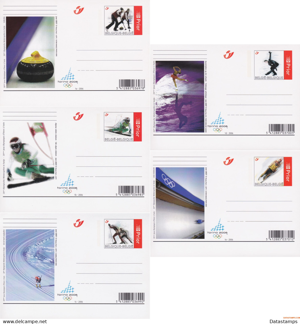 België 2006 - OBP:BK 144/148, Postcard - XX - Olympic Winter Games - Illustrated Postcards (1971-2014) [BK]