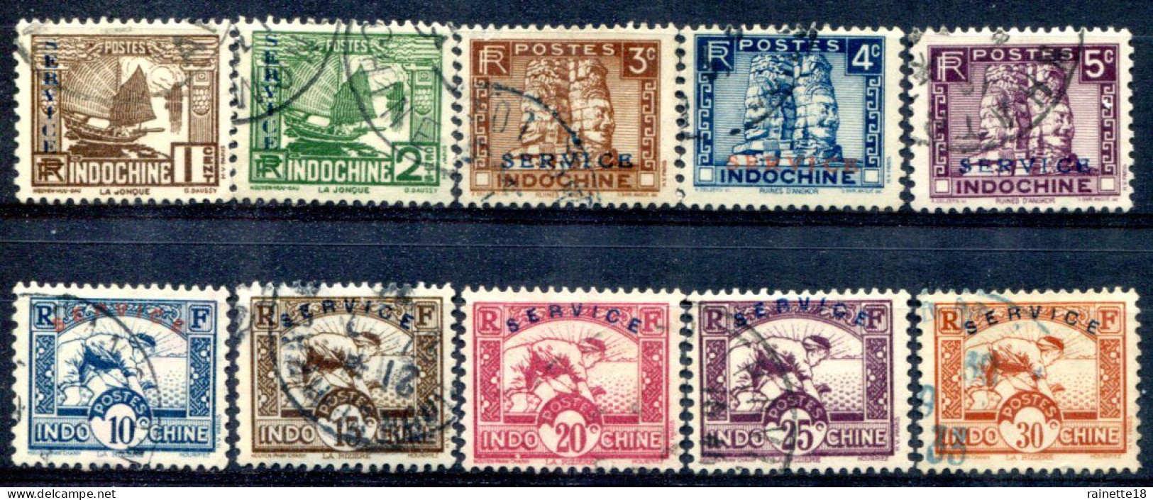 Indochine    Service     1/5-7/9-11/12 Oblitérés - Used Stamps