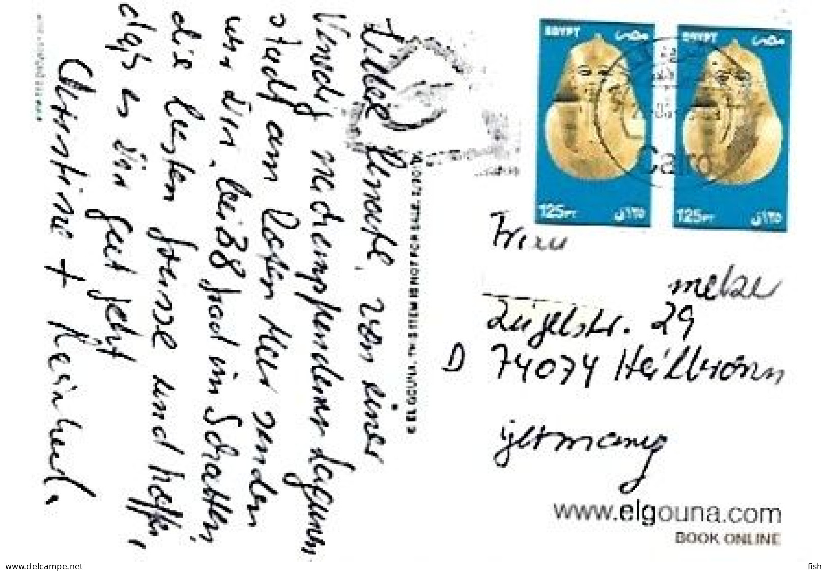 Egypt & Marcofilia, El Gouna, Distinctive Architectural Styles, Cairo To Heilbronn Germany 2009 (5343) - Lettres & Documents