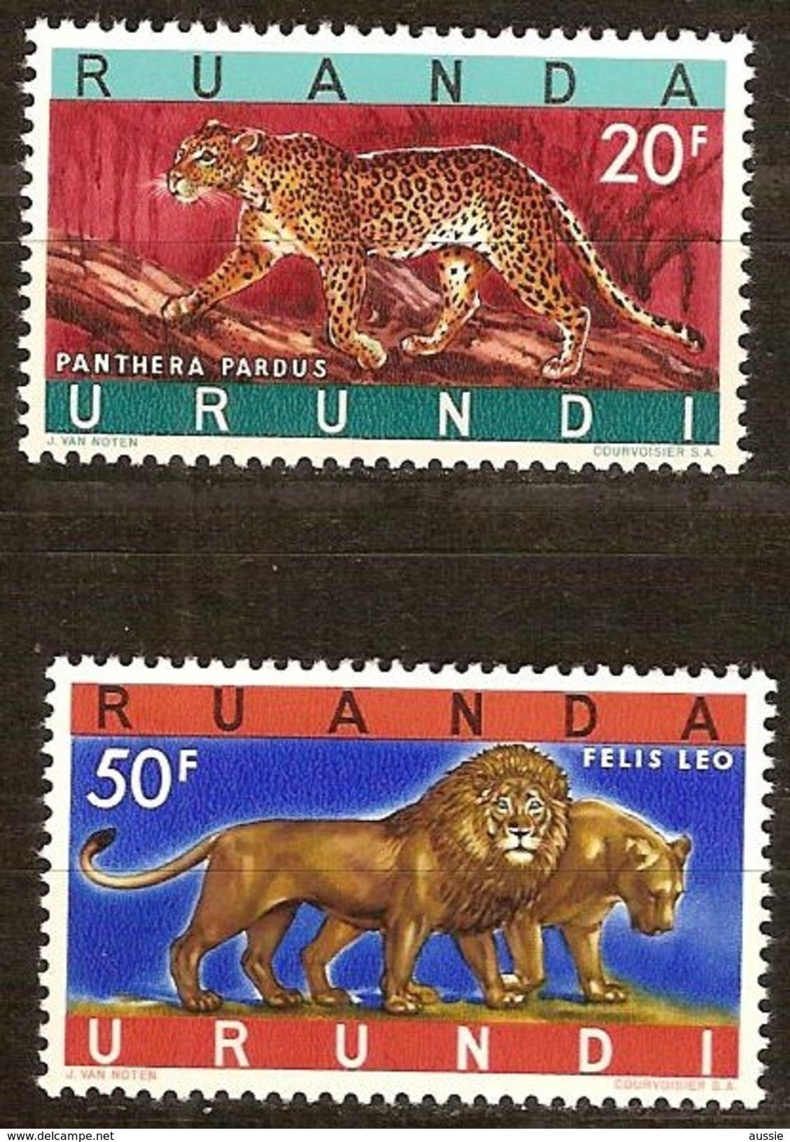 Ruanda-Urundi 1961 OCBn° 216A 216B *** MNH Cote 3 Euro Faune - Ungebraucht