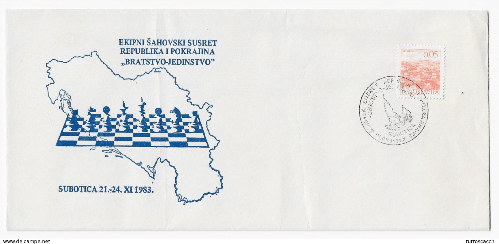 CHESS Yugoslavia 1983, Subotica - Chess Cancel On Commmemorative Envelope - Schach