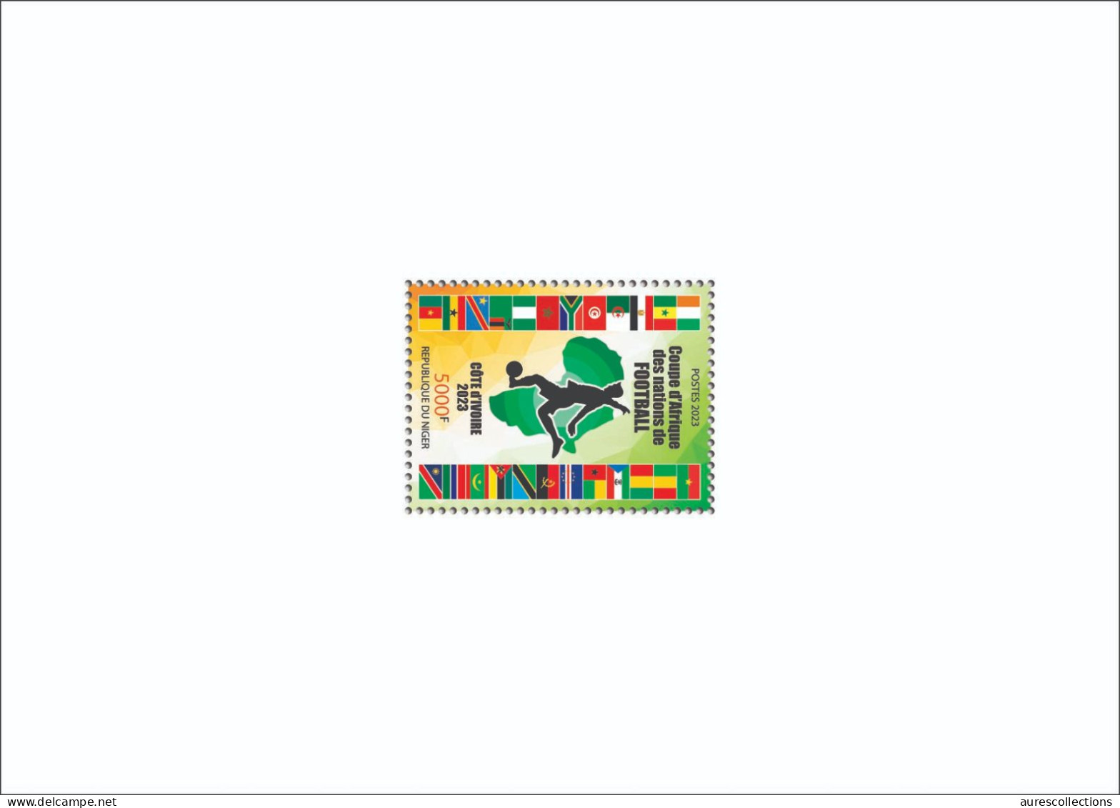 NIGER 2023 - SHEET - FOOTBALL AFRICA CUP OF NATIONS COUPE D'AFRIQUE COTE D'IVOIRE - FLAGS ALGERIA ALGERIE - LUXE MNH - Africa Cup Of Nations