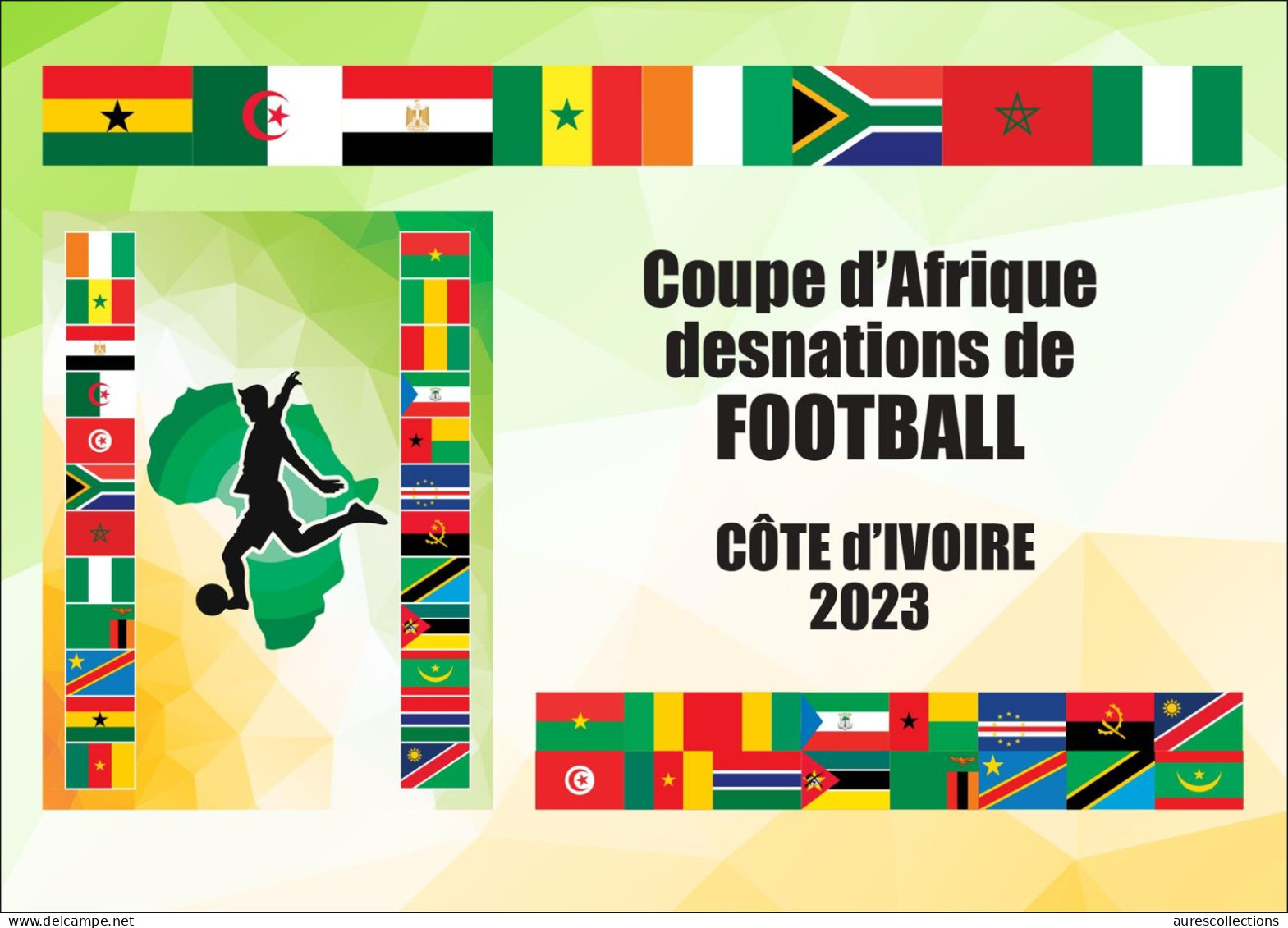 NIGER 2023 - STATIONERY CARD - FOOTBALL AFRICA CUP OF NATIONS COUPE D'AFRIQUE COTE D'IVOIRE - FLAGS ALGERIA ALGERIE - Africa Cup Of Nations