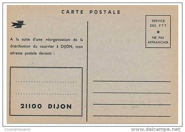 Carte De Service De La Poste => "Facteur" Code Postal 21100 DIJON - Sonderganzsachen