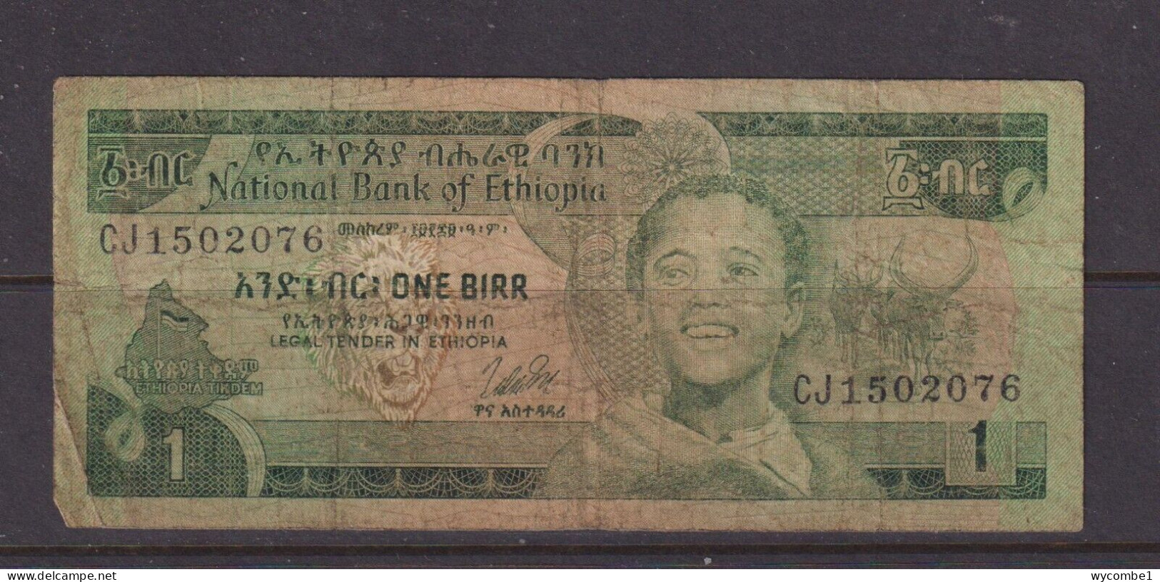 ETHIOPIA - 1976 1 Birr Circulated Banknote As Scans - Aethiopien