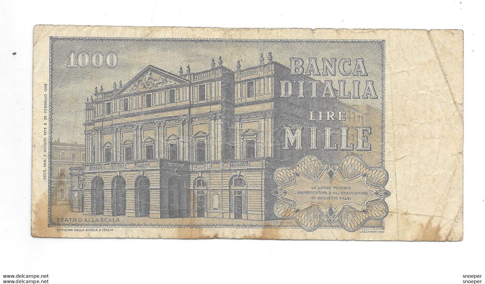 *italy 1000 Lire 1975    101d - 1000 Lire