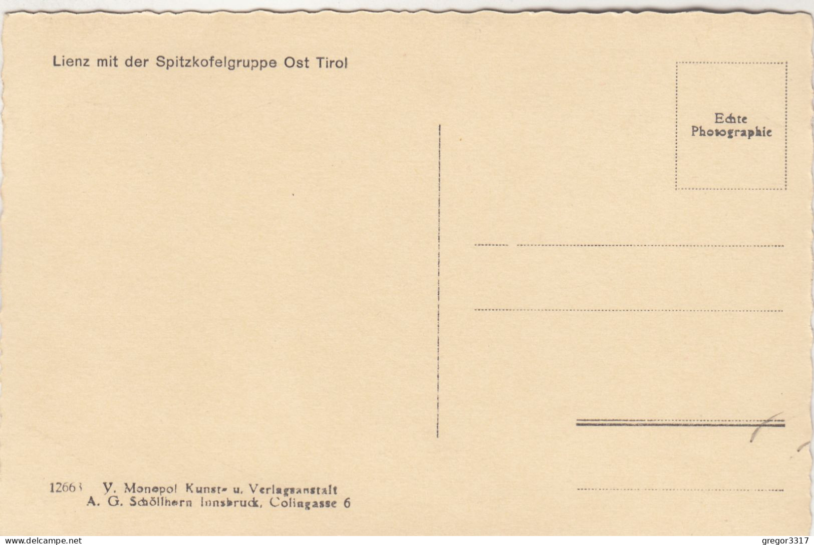 E1979) LIENZ In Ost Tirol SCHÖLLHRON FOTO AK - Bäume U. Wiese Im Vordergrund ALT - Lienz