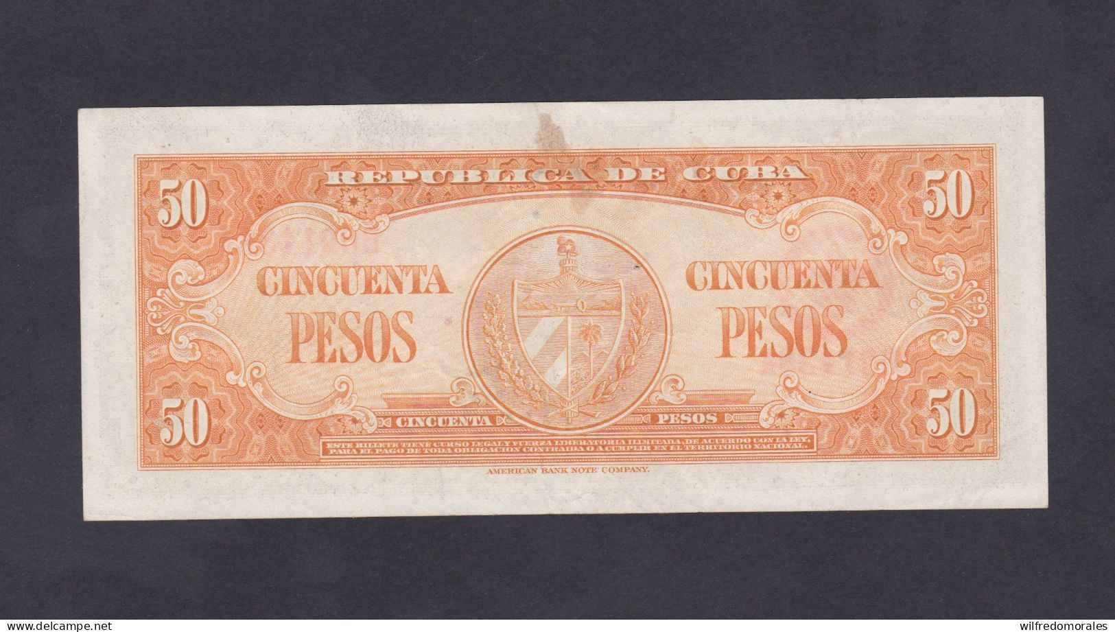 CUBA 50 PESOS 1958 SC/AU - Cuba