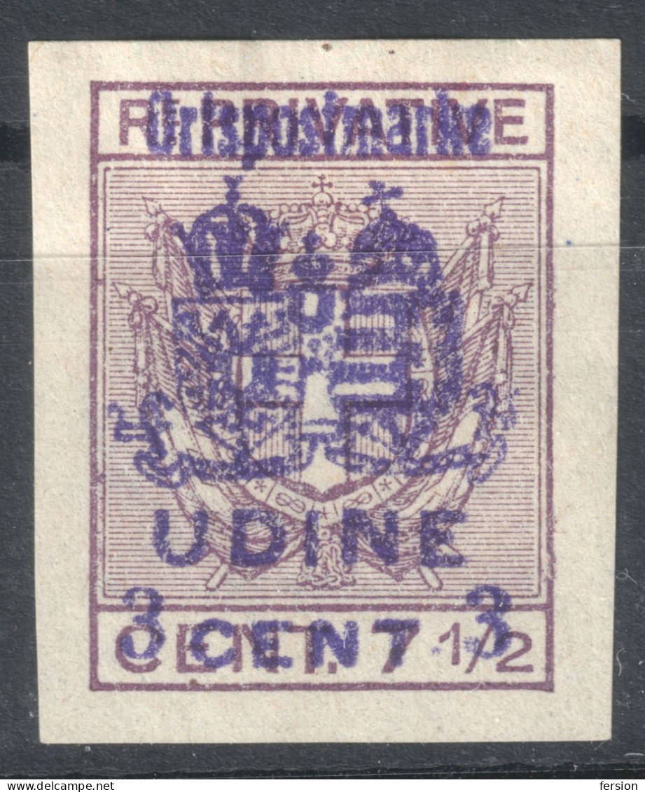 1918 - Austria Hungary KUK K.u.K Feldpost - Ortspostmarke - UDINE - 3 C. - SASSONE 71 - Occ. Autrichienne