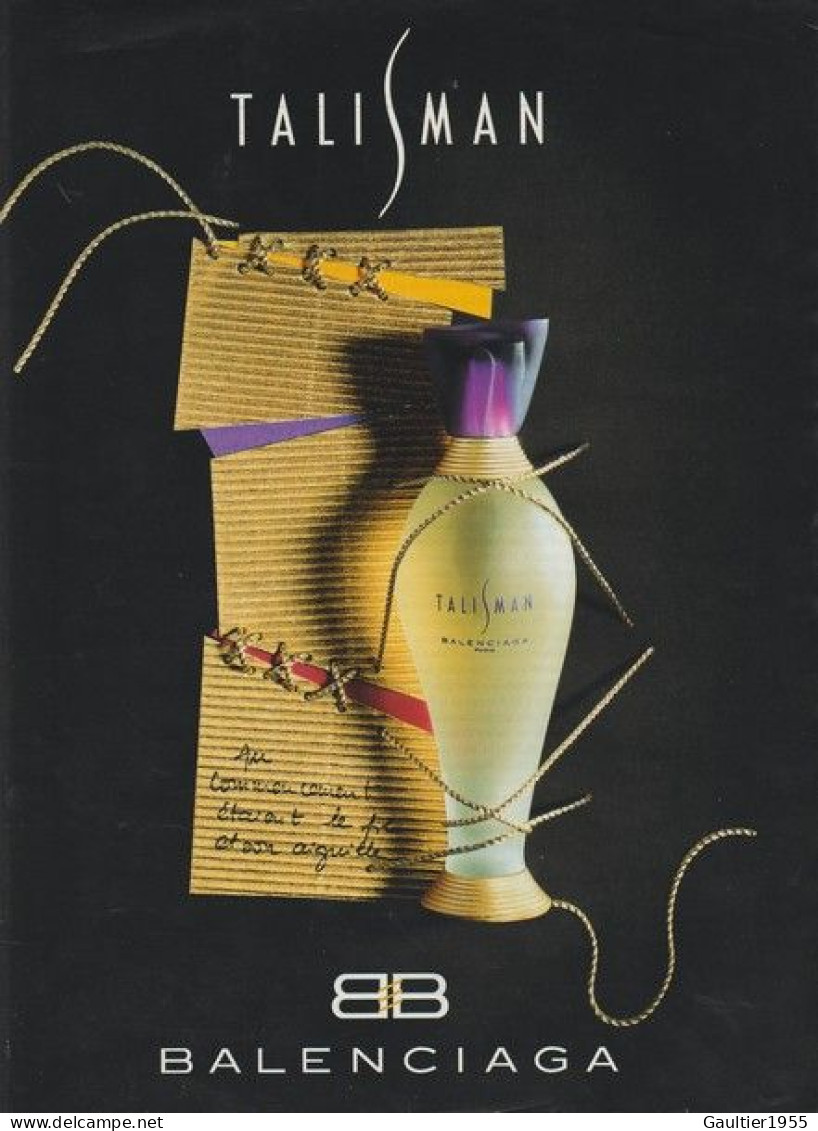 Publicité Papier Glacé - Advertising Paper - Talisman. De Balenciaga - Advertisings (gazettes)