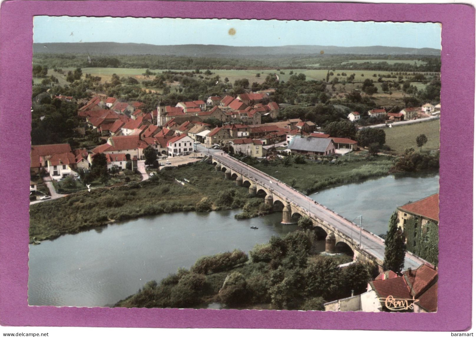 70 PORT SUR SAONE Le Grand Pont Sur La Saône Et St Valère  Vue Aérienne CPSM Dentelée - Port-sur-Saône