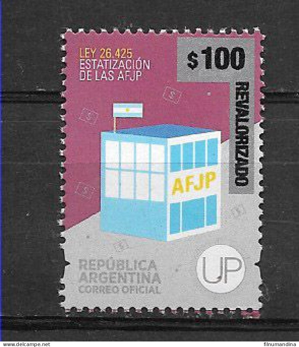 #75335 ARGENTINA 2023 NEW EMERGENCY OVERPRINTED REVALORIZADO  DEFINITIVES 100 Ps UP AFJP MNH SCARCE - Ongebruikt