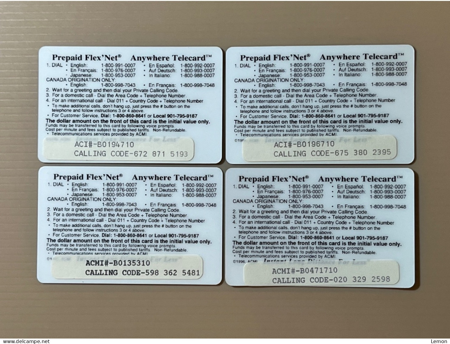 Mint USA UNITED STATES America ACMI Prepaid Telecard Phonecard, Endangered Species Series Tiger, Set Of 4 Mint Cards - Autres & Non Classés