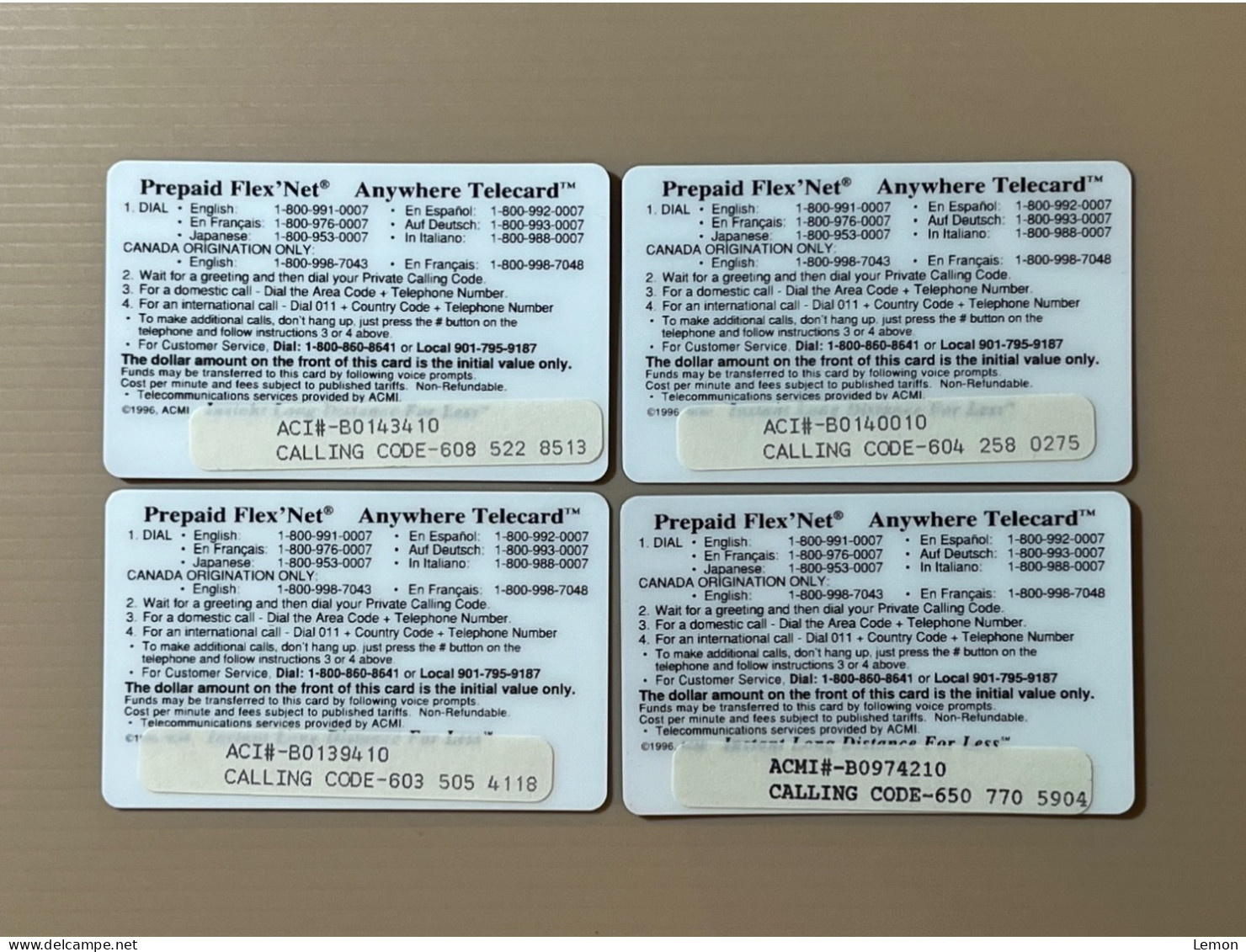 Mint USA UNITED STATES America ACMI Prepaid Telecard Phonecard, Endangered Species Series Chimpanzee,Set Of 4 Mint Cards - Sonstige & Ohne Zuordnung