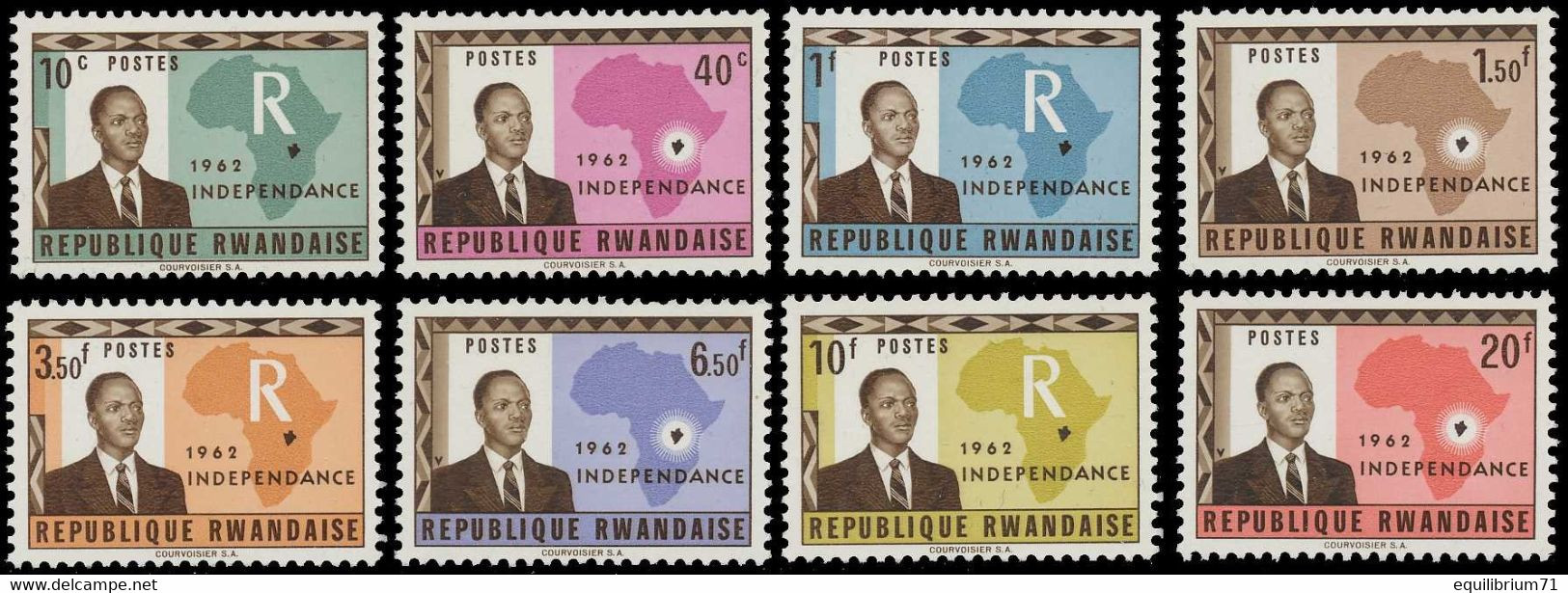 1/8** - Indépendance / Onafhankelijkheid / Unabhängigkeit / Independence - RWANDA - Nuevos