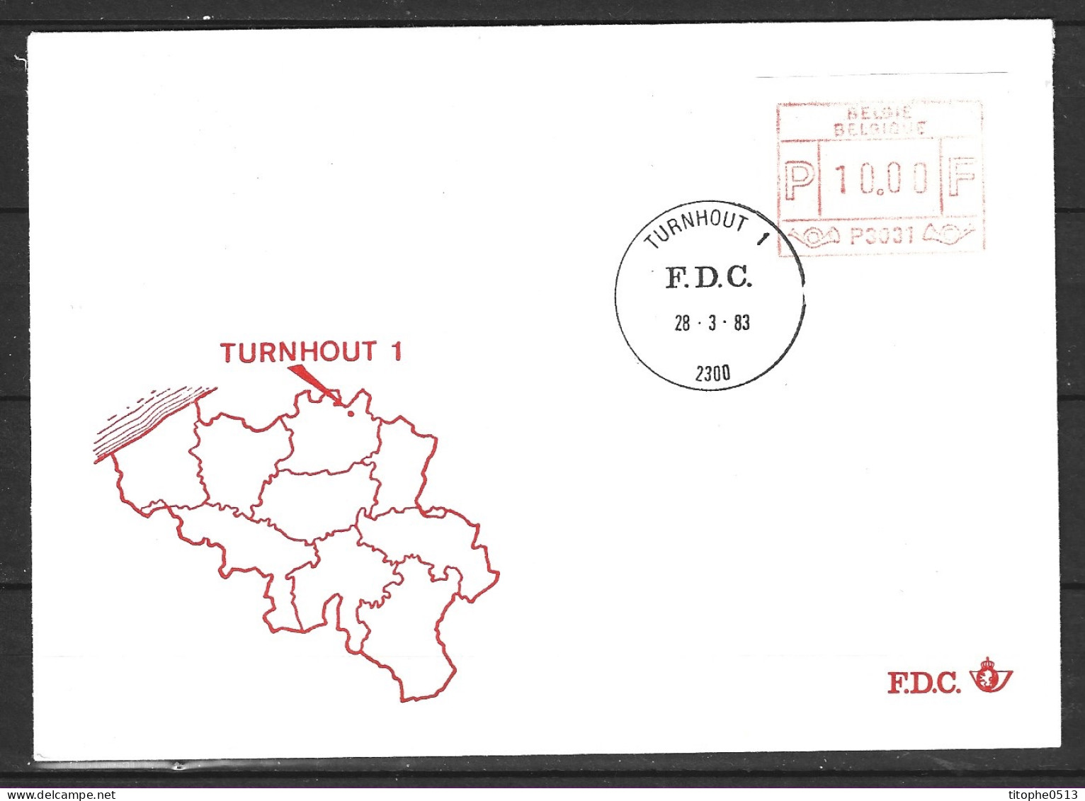 BELGIQUE. Timbre De Distributeurs N°8 De 1983 Sur Enveloppe 1er Jour. Turnhout 1. - Lettres & Documents