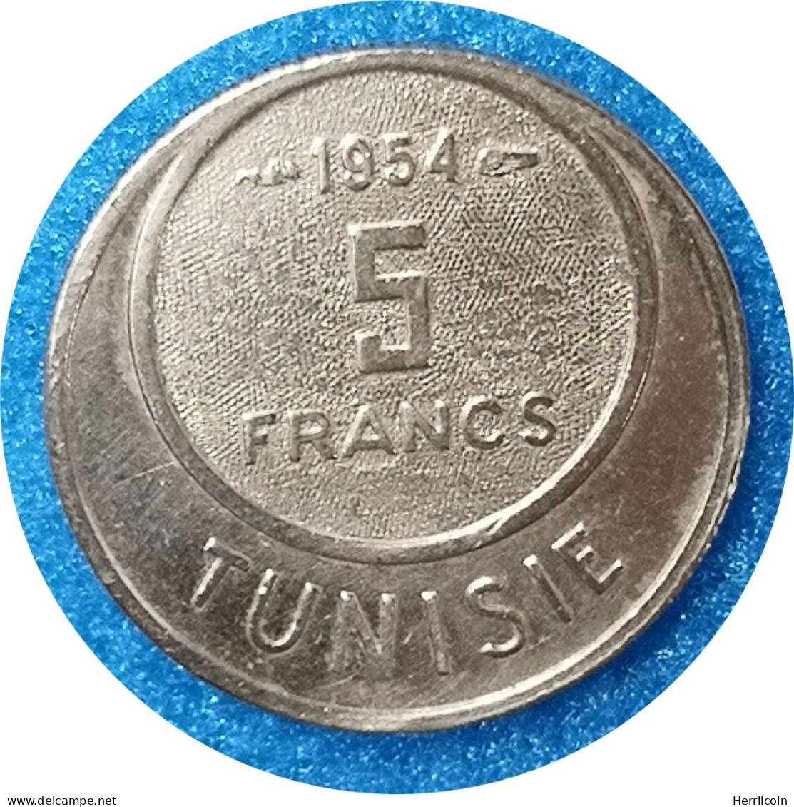 Monnaie Tunisie - 1954 (1373) - 5 Francs Muhammad Al-Amin Protectorat Français - Tunesien