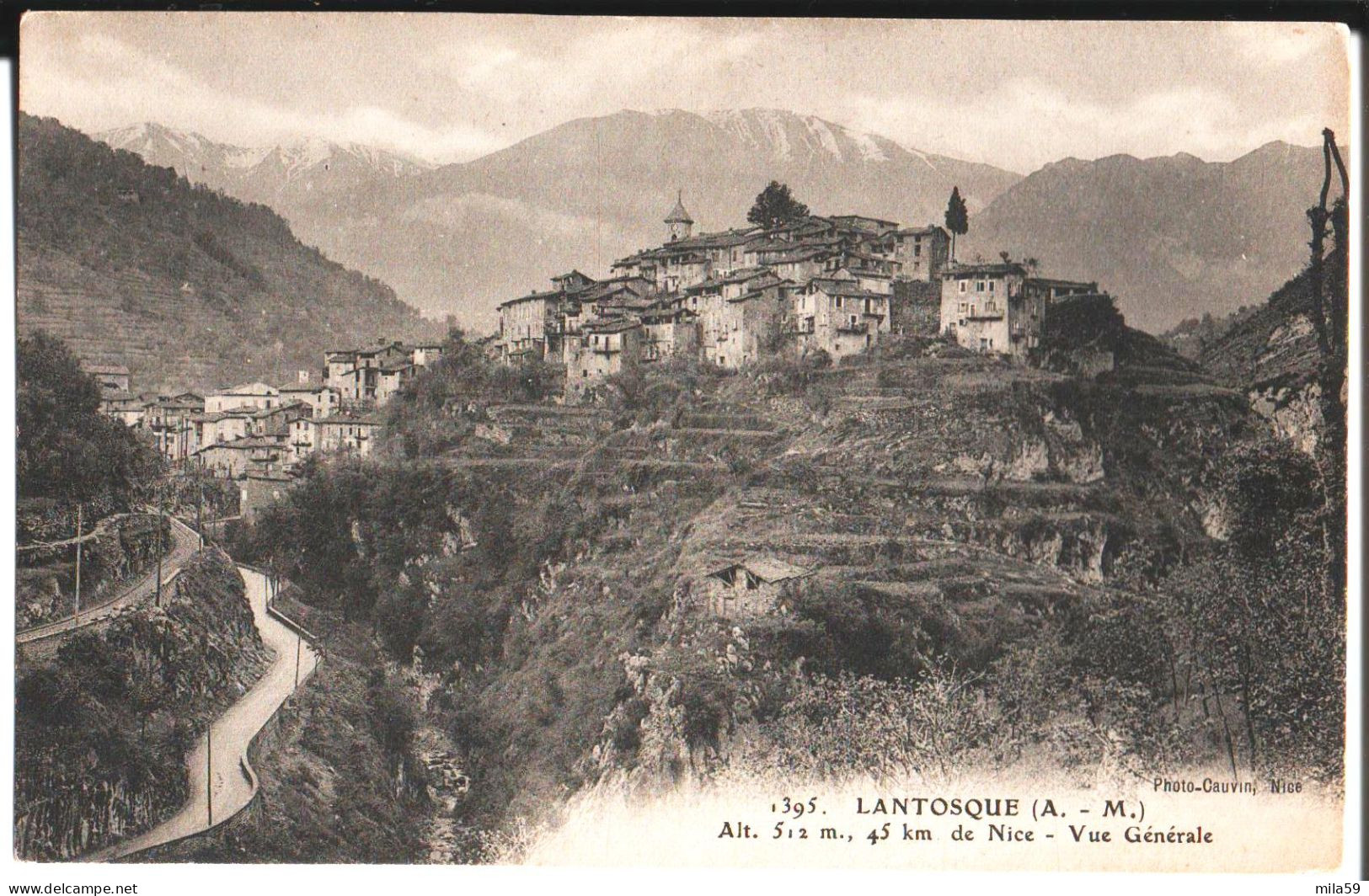 Lantosque. Alt 512 M, 45 Km De Nice. Vue Générale. Photo Cauvin, Nice. - Lantosque