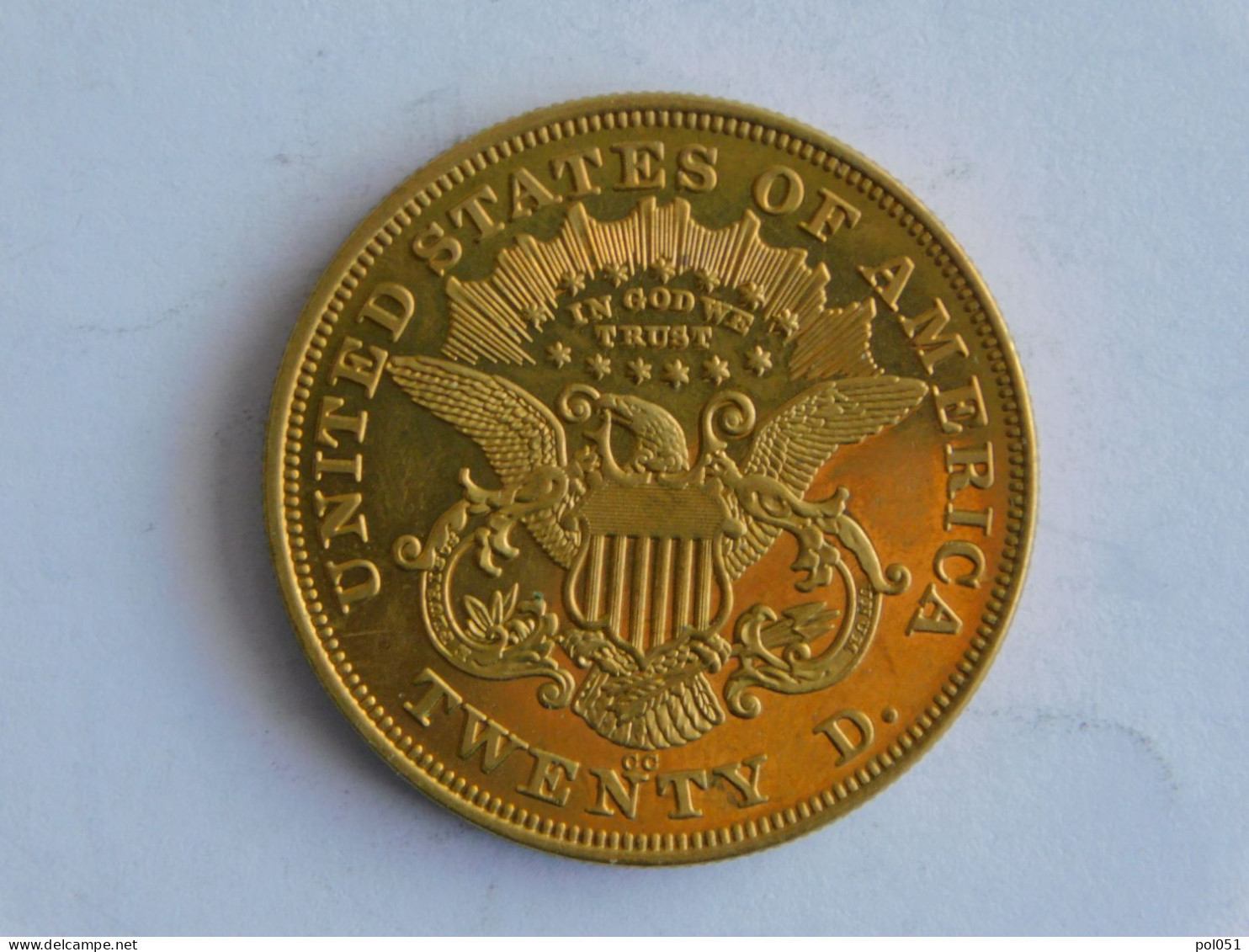 USA 20 TWENTY DOLLAR 1870 CC OR GOLD Dollars Copie Copy - 20$ - Double Eagles - 1877-1901: Coronet Head