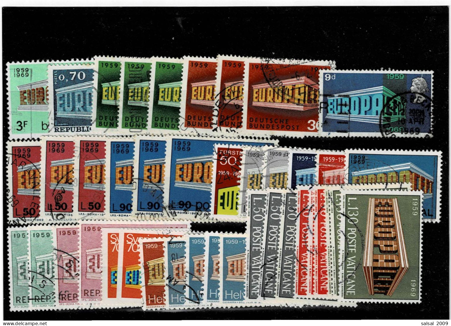 TEMATICA EUROPA-CEPT ,1969 ,41 Pezzi Usati,serie Complete E Spezzature,con Ripetizioni,qualita Ottima - 1969