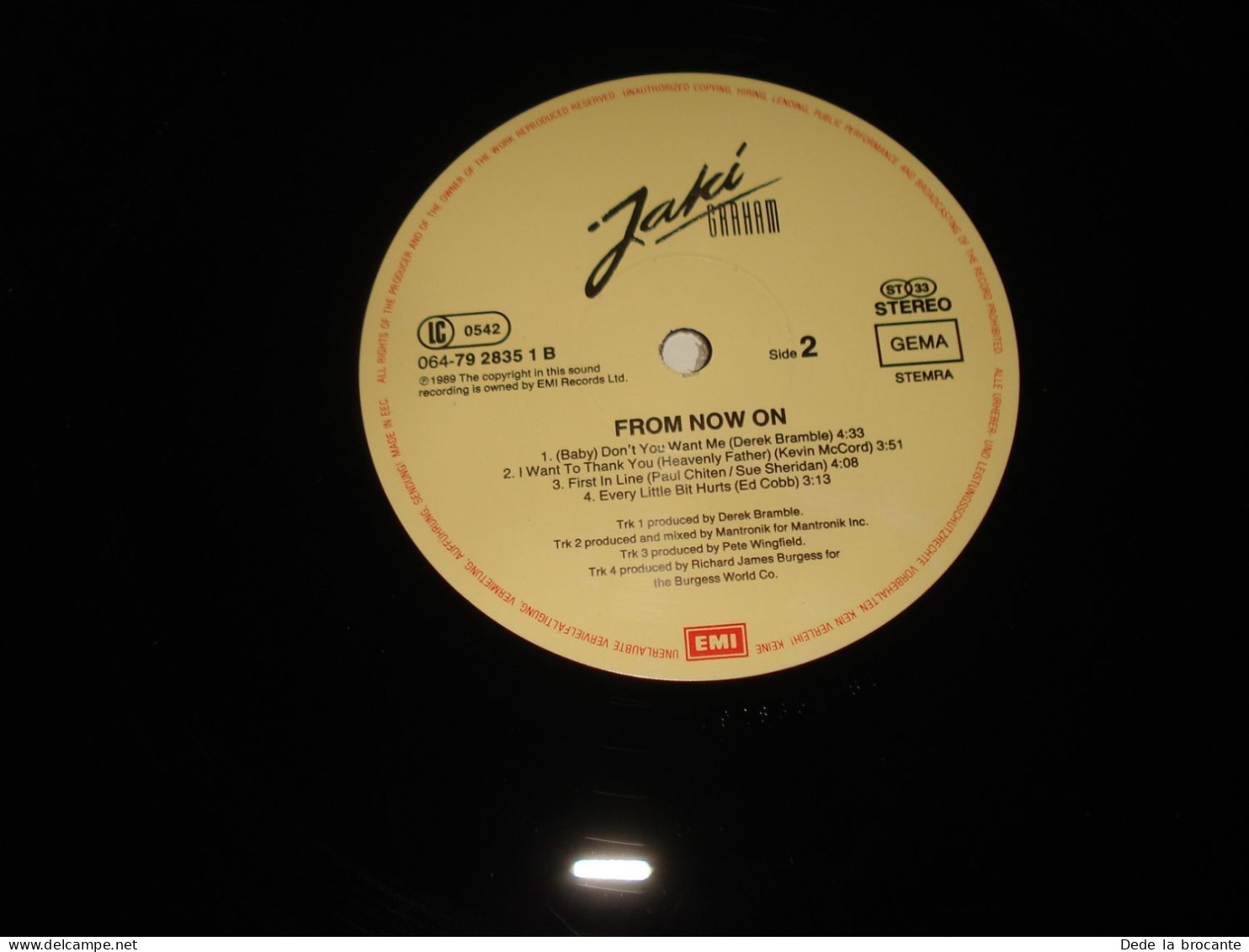 B13 / Jaki Graham – From Now On - EMI – 064 7 92835 1 - EUROPE 1989  EX/VG++ - Disco & Pop