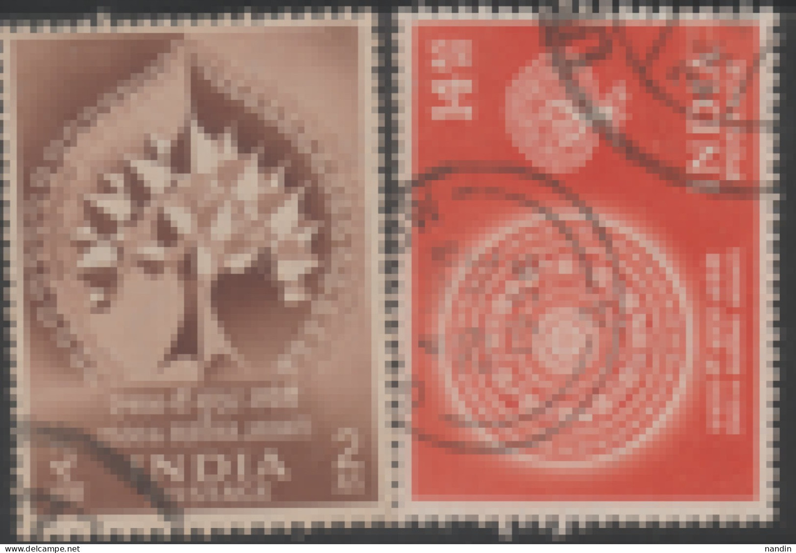 USED STAMP FROM 1956 INDIA ON 2500TH BUDDHA JAYANTI - Usados