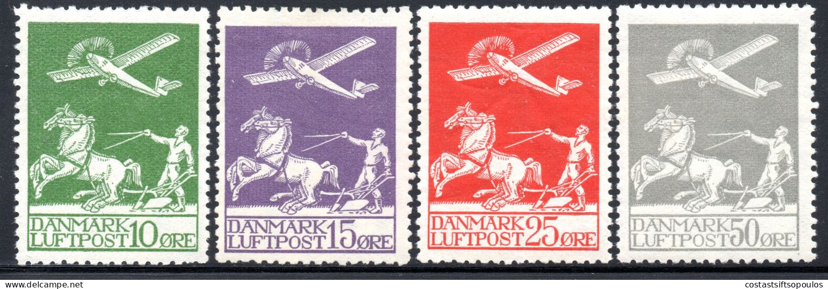 2294. DENMARK 1925-1929 AIRMAIL 1-4 (SHORT SET ) MNH - Poste Aérienne