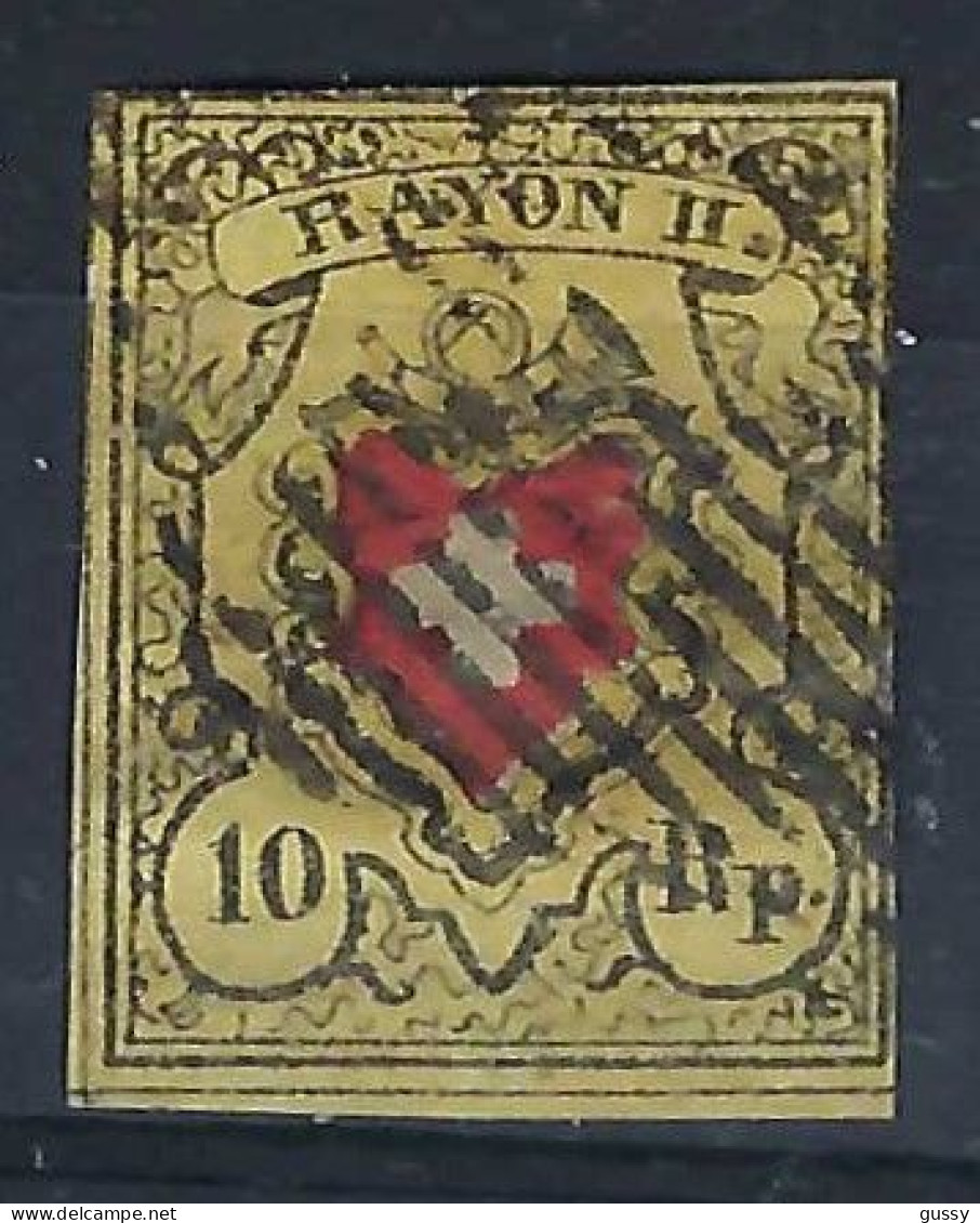SUISSE Ca.1850:  Le ZNr. 16II Obl. Grille - 1843-1852 Kantonalmarken Und Bundesmarken