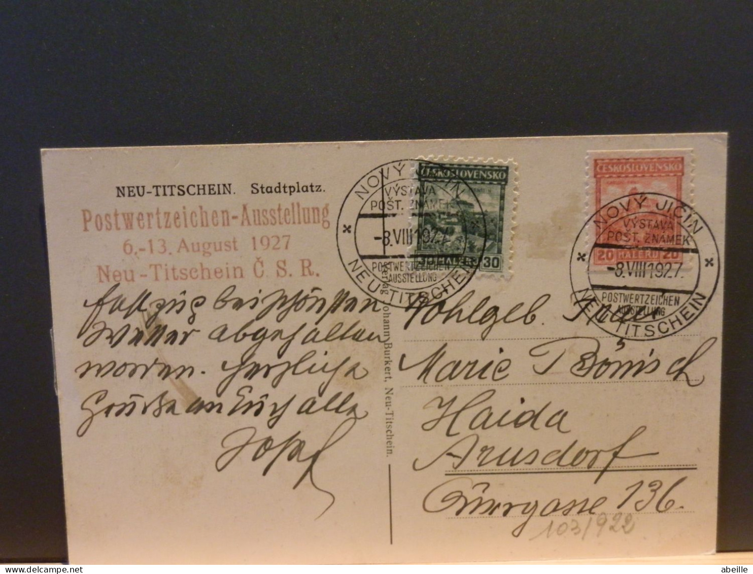 103/922   CP CESKOSL. 1927 - Postal Stationeries