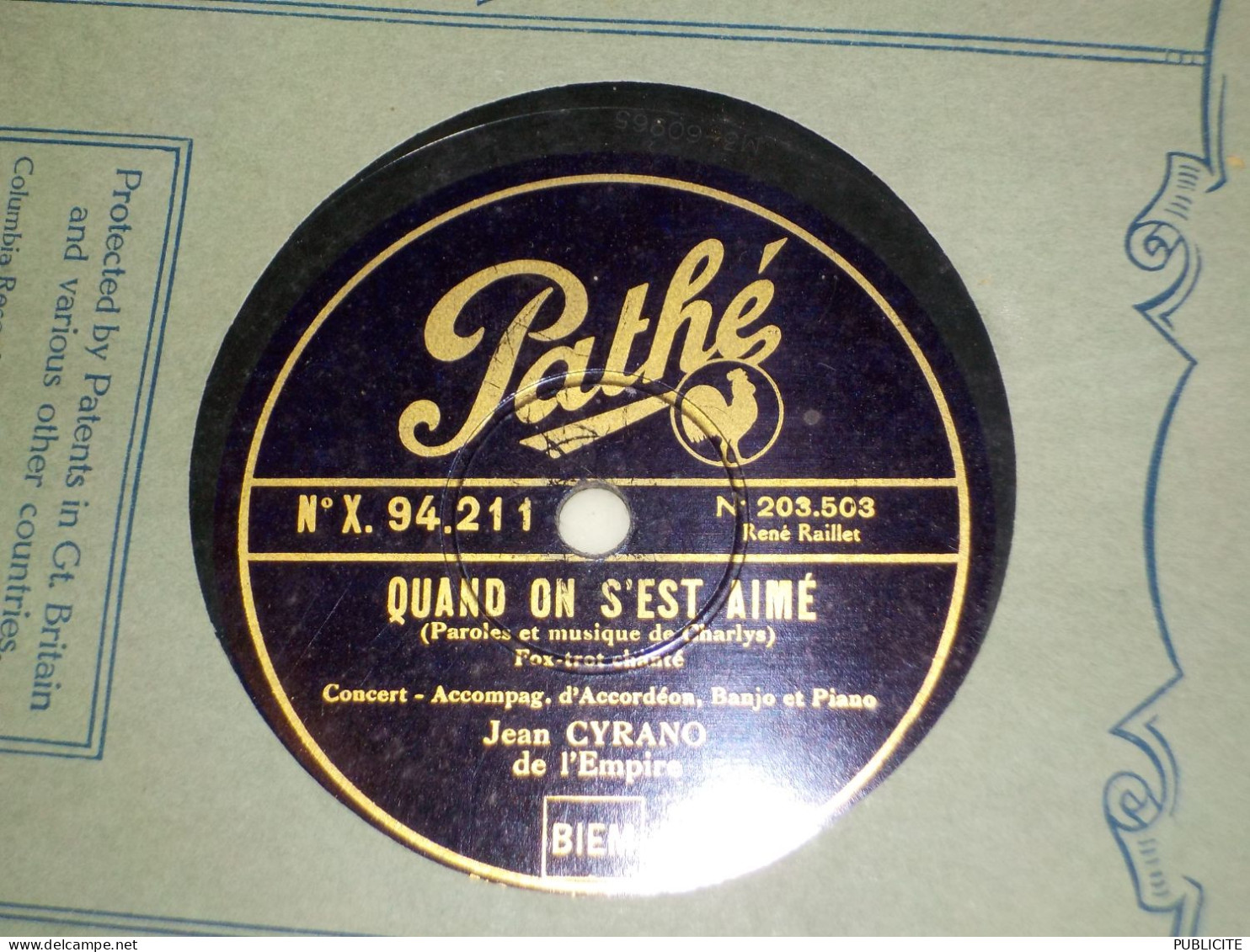 DISQUE 78 TOURS VALSE ET FOX TROT JEAN CYRANO 1932 - 78 Rpm - Gramophone Records