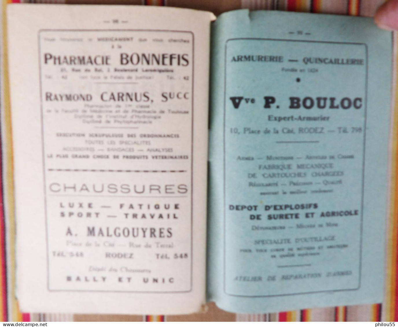 12 RODEZ Calendrier Bissextile 1952 systeme TOALDO Foires du departement et Limitrophes PUB