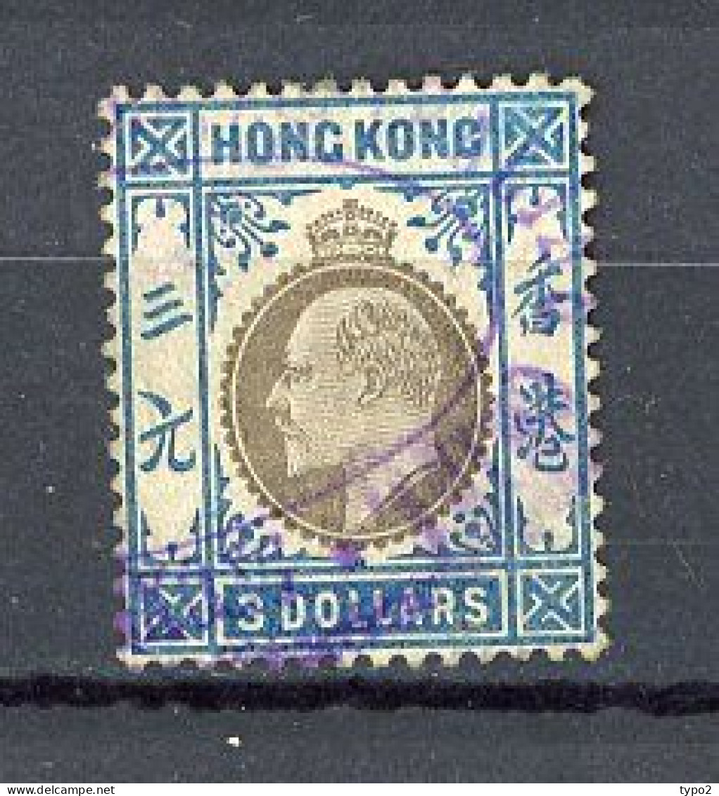 H-K  Yv. N° 92 ; SG N°88 Fil CA Mult (o) 3d Bleu Et Gris Edouard VII Cote 200 Euro BE  2 Scans - Used Stamps
